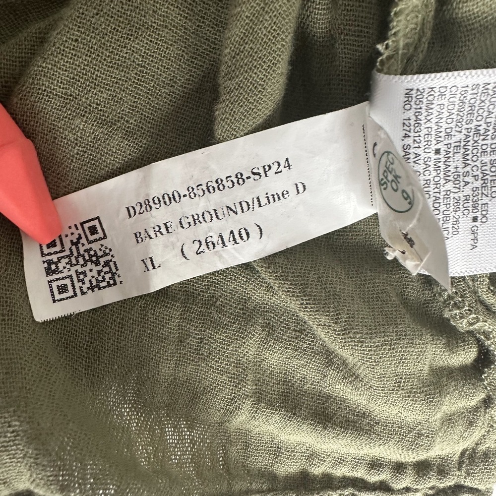 Old Navy Double Cloth Cotton Demi Resort Bare Ground Shirt XL Green Button Down - Picture 6 of 8